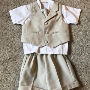 4pc toddler Boy Formal Vest Shorts Suit set